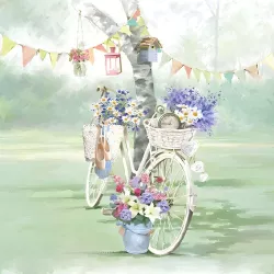 Paper napkins Bike Against Tree, 20 pieces