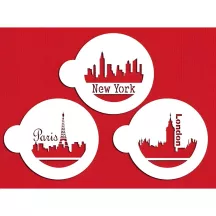Set Stencil City Skyline, 3 pezzi