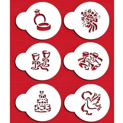Wedding stencil set, 6 pieces