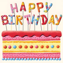 Tovaglioli Birthday Cake, 20 pezzi