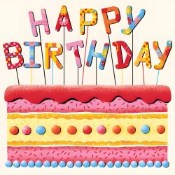 Tovaglioli Birthday Cake, 20 pezzi