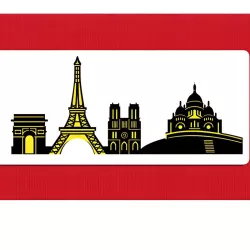 Paris City Skyline stencils, set of 2