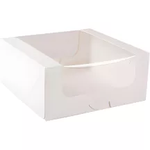Cake box with window white 20 x 20 x 9 cm