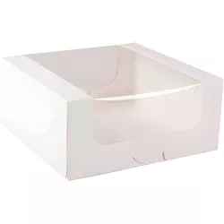 Cake box with window white 20 x 20 x 9 cm