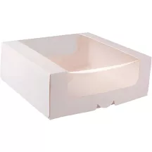 Scatola per torte con finestra Bianca 24 x 24 x 9 cm