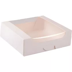 Cake box with window white 16 x 16 x 5 cm