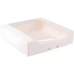 Boîte à gâteaux avec fenêtre Blanc 20 x 20 x 5 cm