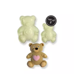 set of 2 embossing and cookie cutters for teddy bears