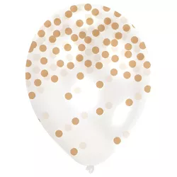 Palloncini con coriandoli dorati, confezione da 6 (Ø 27,5 cm)