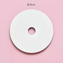 Weisse runde Tortenplatten mit zentraler Öffnung - Durchmesser zur Auswahl: 20 cm