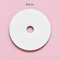 Weisse runde Tortenplatten mit zentraler Öffnung - Durchmesser zur Auswahl: 20 cm