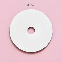 Round white cake boards with central opening - Diameter to choose: 12 cm