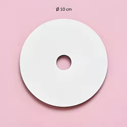 White round cake plates with central opening - diameter 10 cm