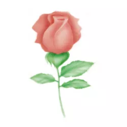 Airbrush-Schablone Rose halb geöffnet