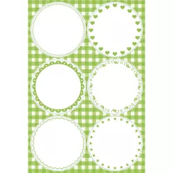 Blank stickers green Ø 5.3 cm, 24 pieces