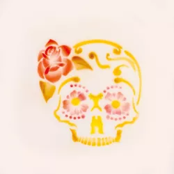 Airbrush-Schablone Totenkopf Tattoo