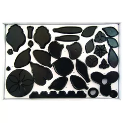 Flower cookie cutter set, 75 pieces