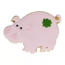 Emporte-pièce pour biscuits Cochon porte-bonheur avec éjecteur et gaufrage