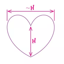 Forma di cuore medio-alta - Forma di cuore: 25 cm