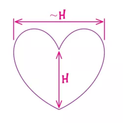 Mittel-hohe Herzform - Herzform: 25 cm
