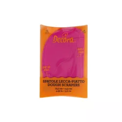 2 raschietti di plastica rosa per l'impasto