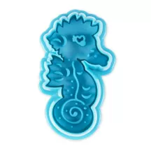 Seahorse cookie cutter with ejector and embossing