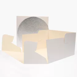 Piatto e scatola per torte - scatole Dimensioni: 30 x 30 x 15 cm