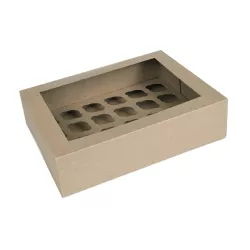 Kraft Box for 24 mini cupcakes with insert