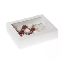 Boîte blanche à 24 mini cupcakes avec insert