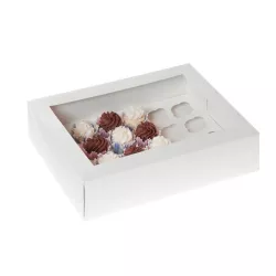Scatola bianca per 24 mini cupcake con inserto