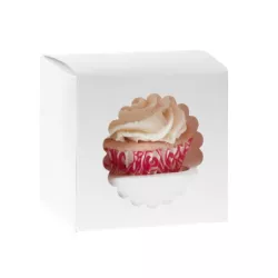 1 scatola per cupcake bianca con inserto