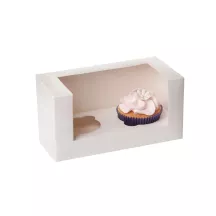 1 white box for 2 cupcakes with inserts