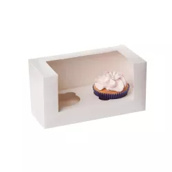 scatola da 2 cupcake bianchi
