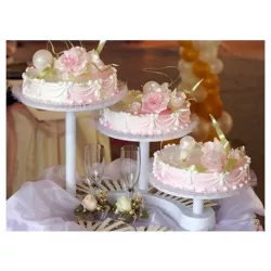 Alzata per torte bianca a 3 piani per belle creazioni
