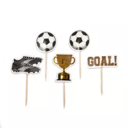 12 cake toppers soccer