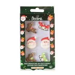 6 Christmas sugar decorations