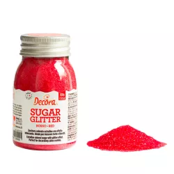 100 g di zucchero glitterato rosso