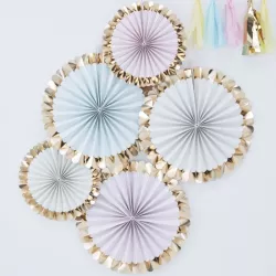 Papierfächer-Set "Pastell & Gold"