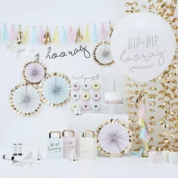 Fans pastel & gold