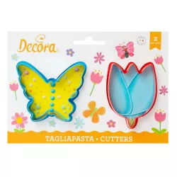 2 Cookie Cutters "Butterfly and Flower"