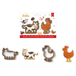 2 Cow and Chicken cookie cutters