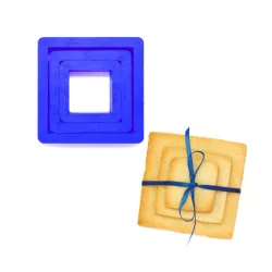 Set of 3 square cookie cutters in plastic