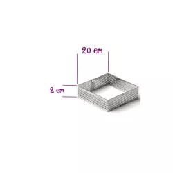 Perforated tart square 2cm high - Square mold: 20 x 20