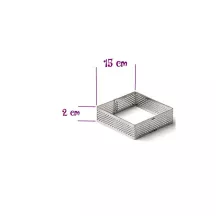 Perforated tart square 2cm high - Square mold: 15 x 15