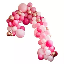 Arco di palloncini rosa e oro rosa