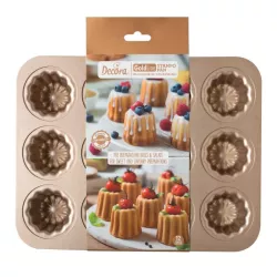 Non-stick metal "Cannelé" mould, 24 cavities