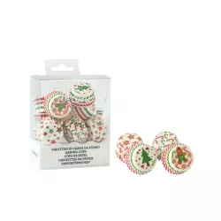 200 Chocolate Fondant baking cups - Christmas designs