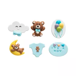 6 Sugar decorations Baby boy