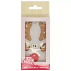 Decorazione di zucchero Rudolph – decorazione commestibile a testa di renna per cupcake e torte | Cakelicious