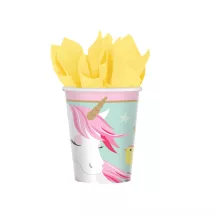 8 Gobelets licorne magique en carton